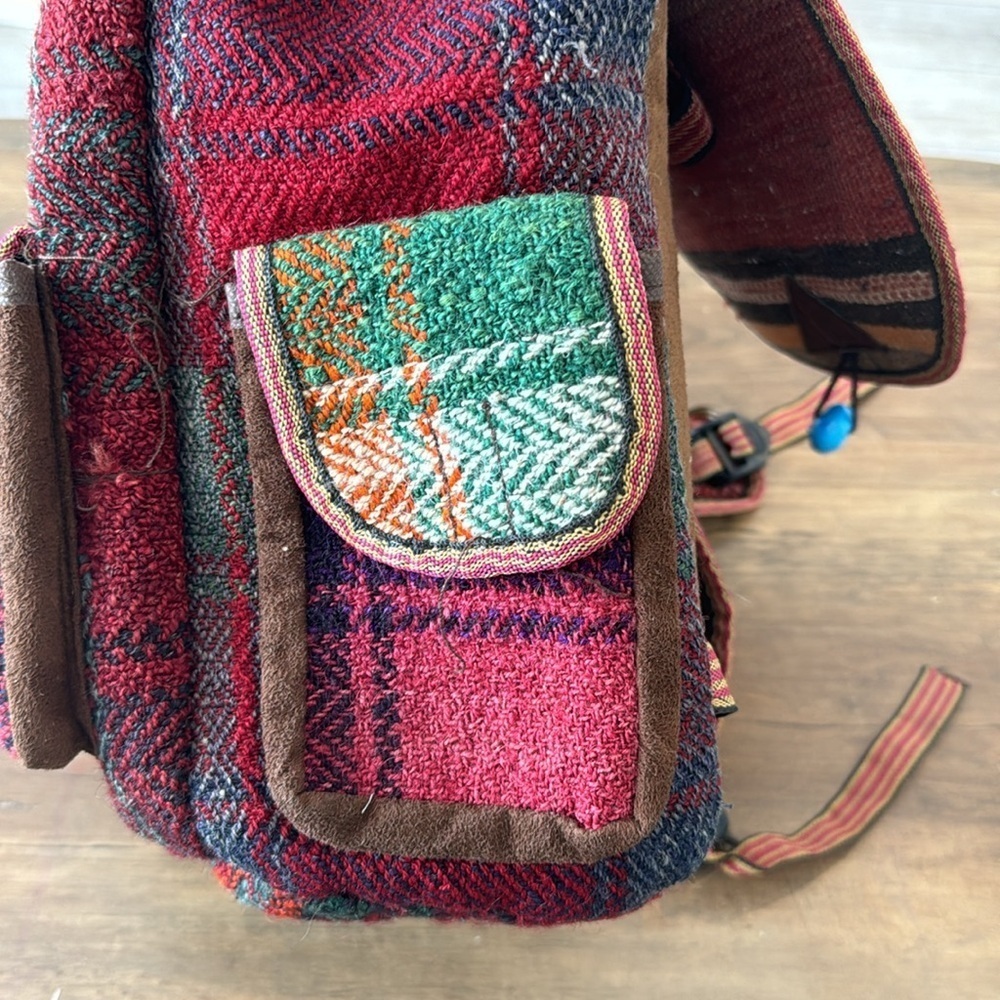 BOHO VINTAGE Backpack | Knit Patchwork Multicolour - Picture 5 of 9
